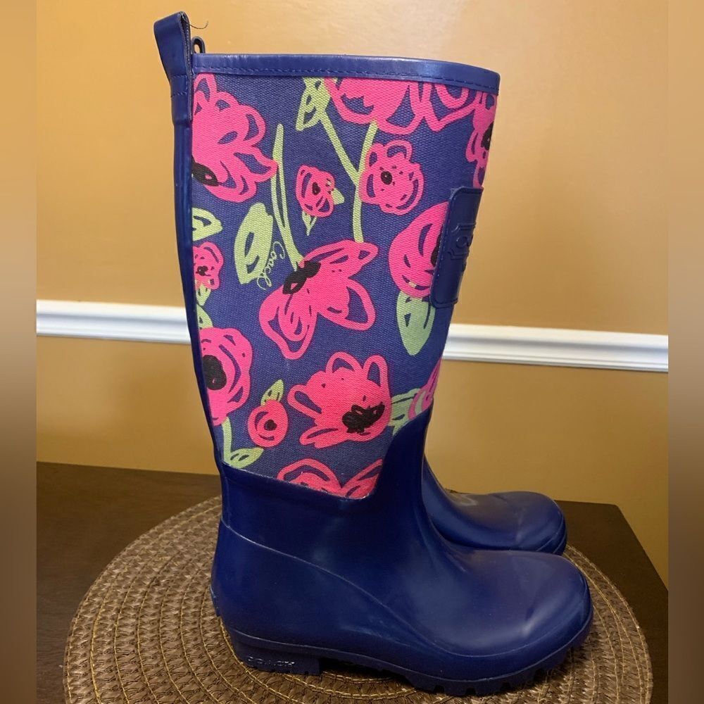 Coach Pearl Rain boots Size 5B Purple